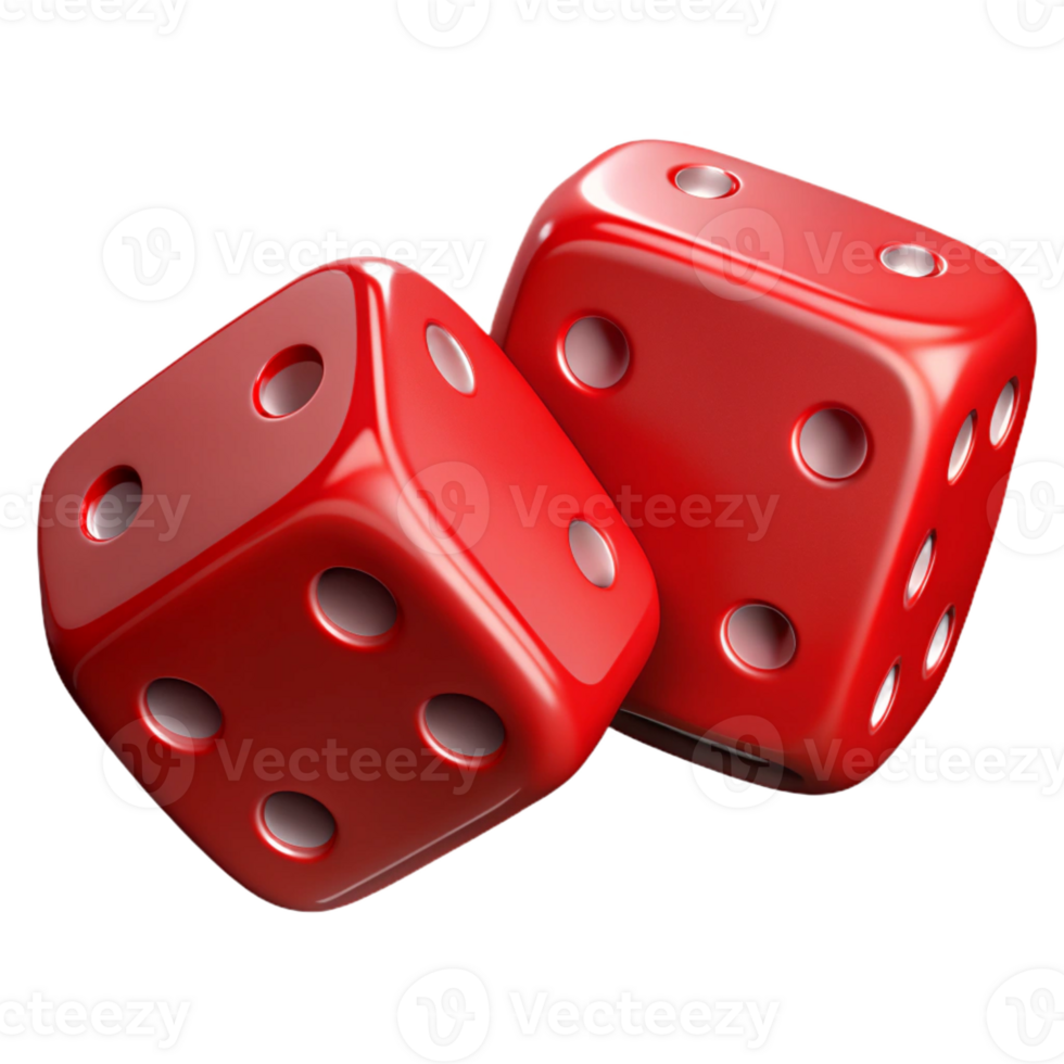 standout minimalist A pair of red dice showing snake eyes with Transparent Background 4K png