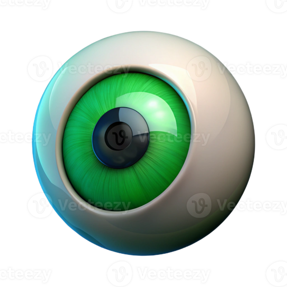 timeless futuristic A human eye, iris a vibrant green with Transparent Background elite png