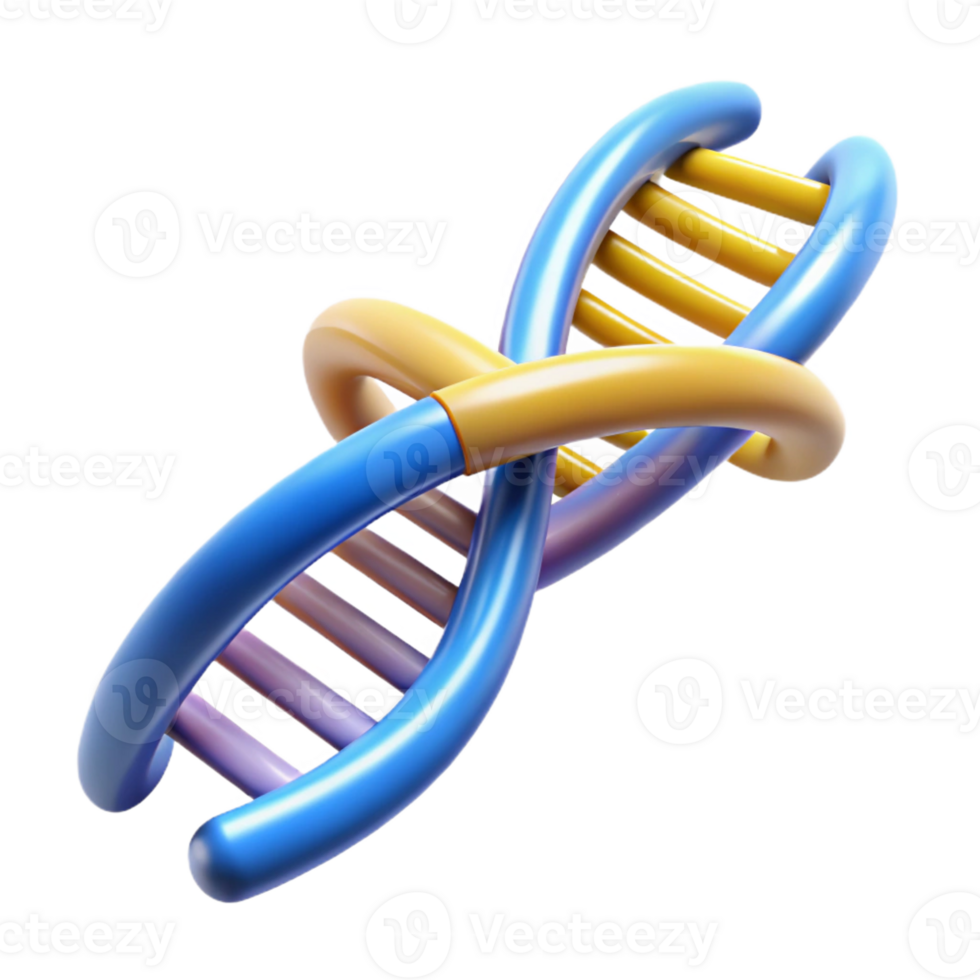 peaceful dazzling DNA double helix structure with Transparent Background artisan png