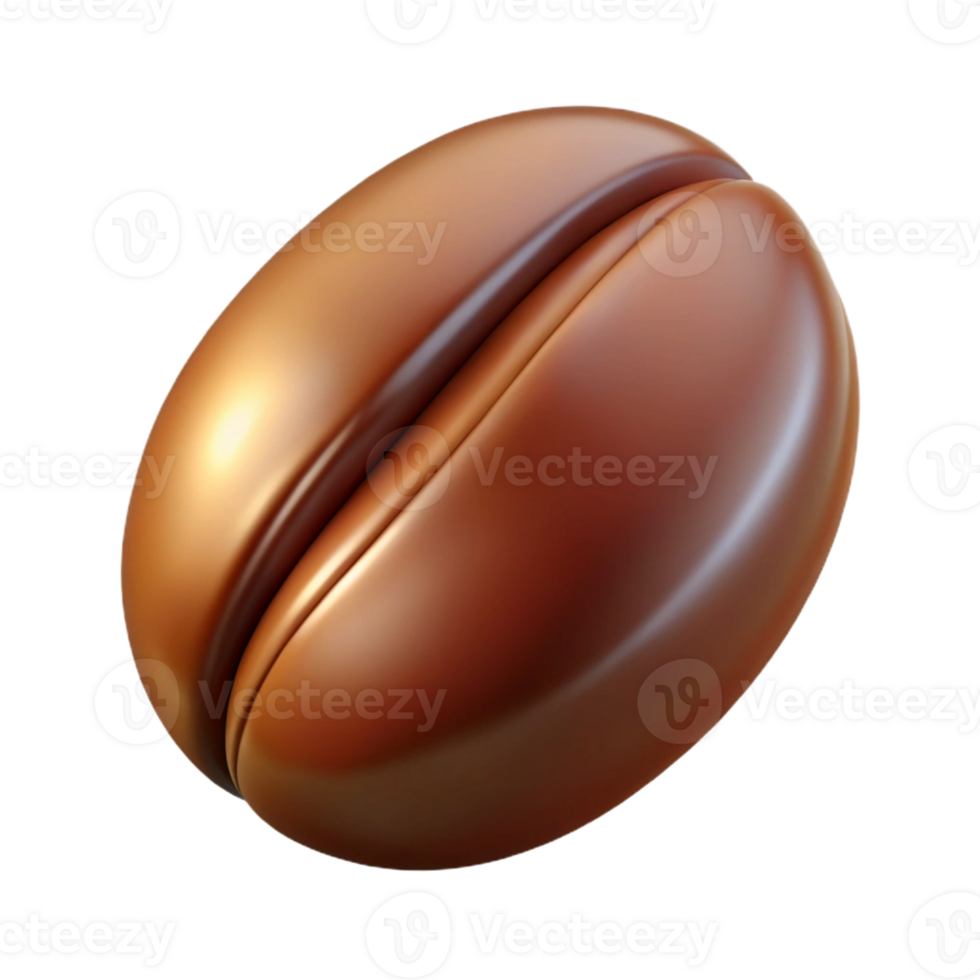 spectacular renaissance A single coffee bean, highly detailed and realistic with Transparent Background original png