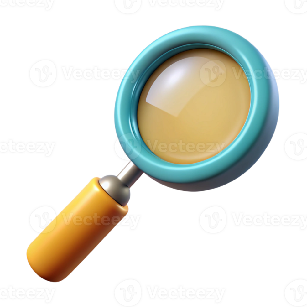 immaculate organic Hyper-specific, photorealistic isolated cutout of a vintage handheld magnifying glass with Transparent Background 8K png