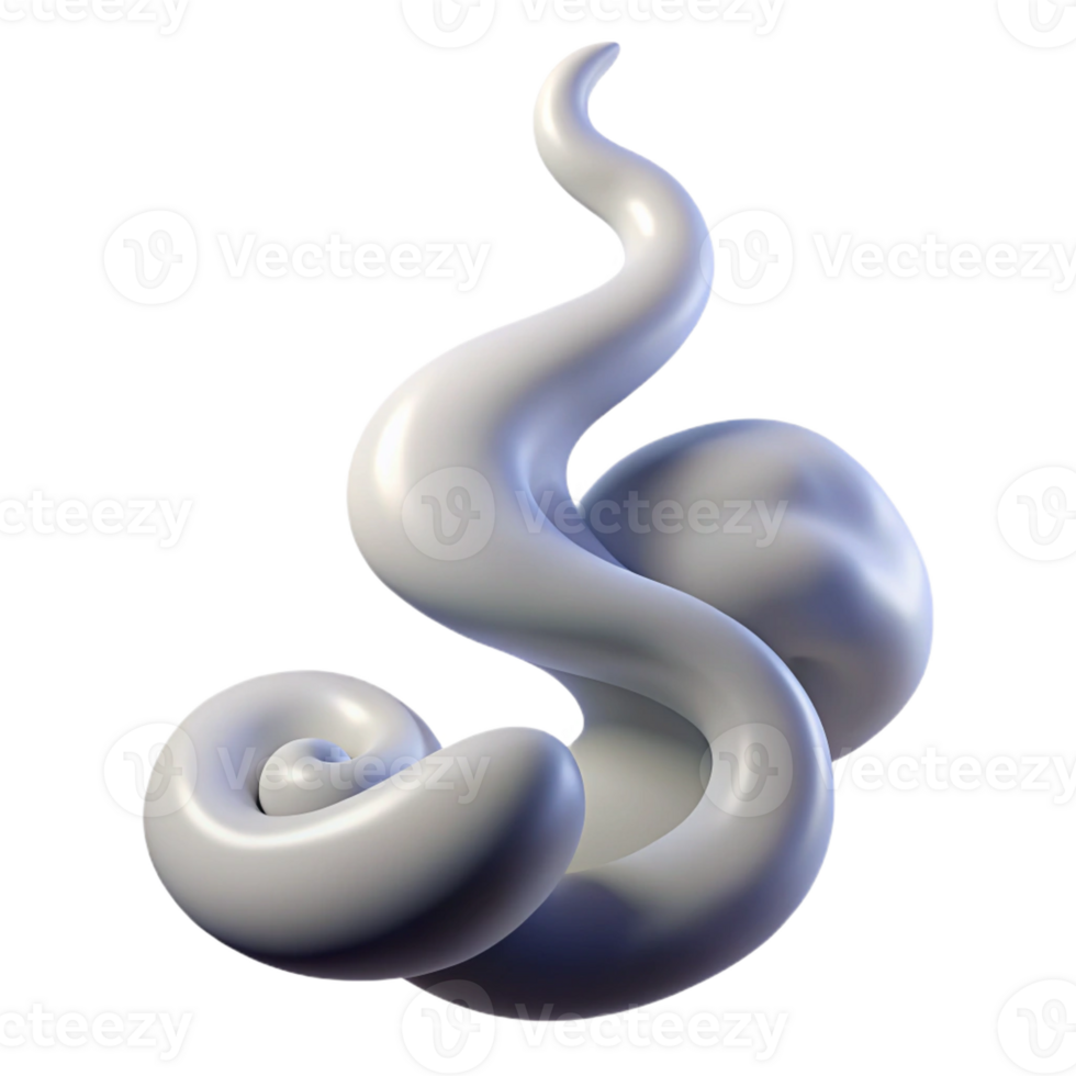 pristine playful contemporary A wisp of smoke, curling and twisting with Transparent Background original png