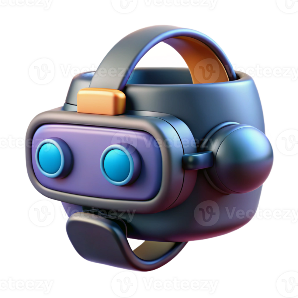 timeless vintage Hyper-specific, concept art style, isolated cutout, professional render of a cyberpunk VR headset with integrated neural interface with Transparent Background impeccable png