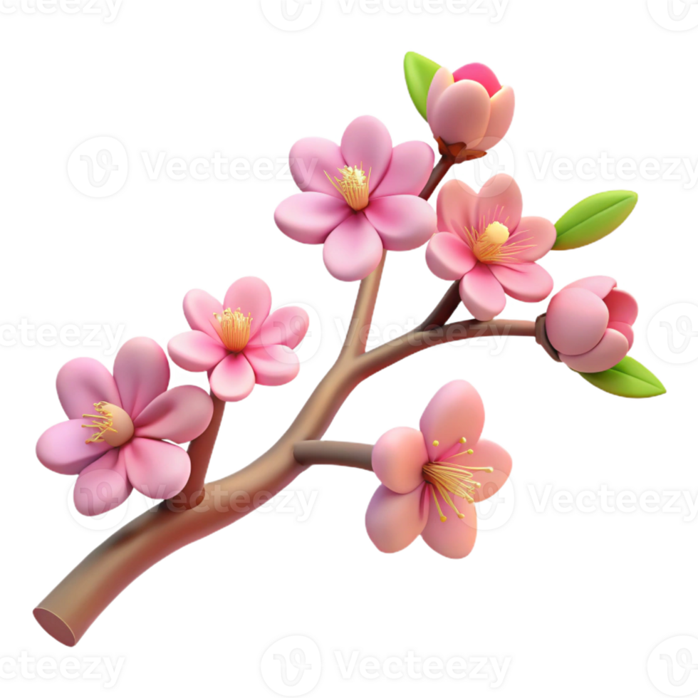 striking geometric Tree branch with cherry blossoms with Transparent Background Branch and blossoms are considered a single entity gallery standard png