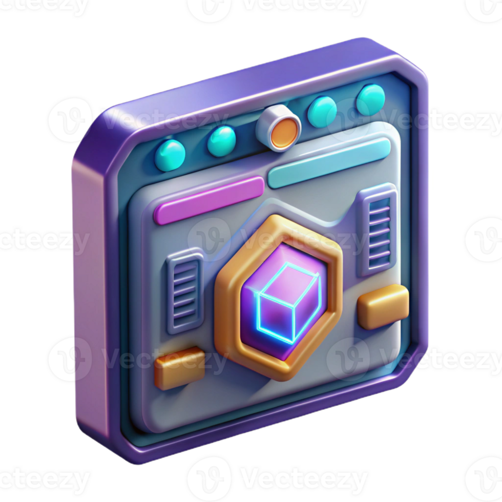 remarkable nordic Hyper-specific, concept art style, professional render, isolated cutout of a cyberpunk hacking program interface displayed on a transparent screen with Transparent Background artisan png