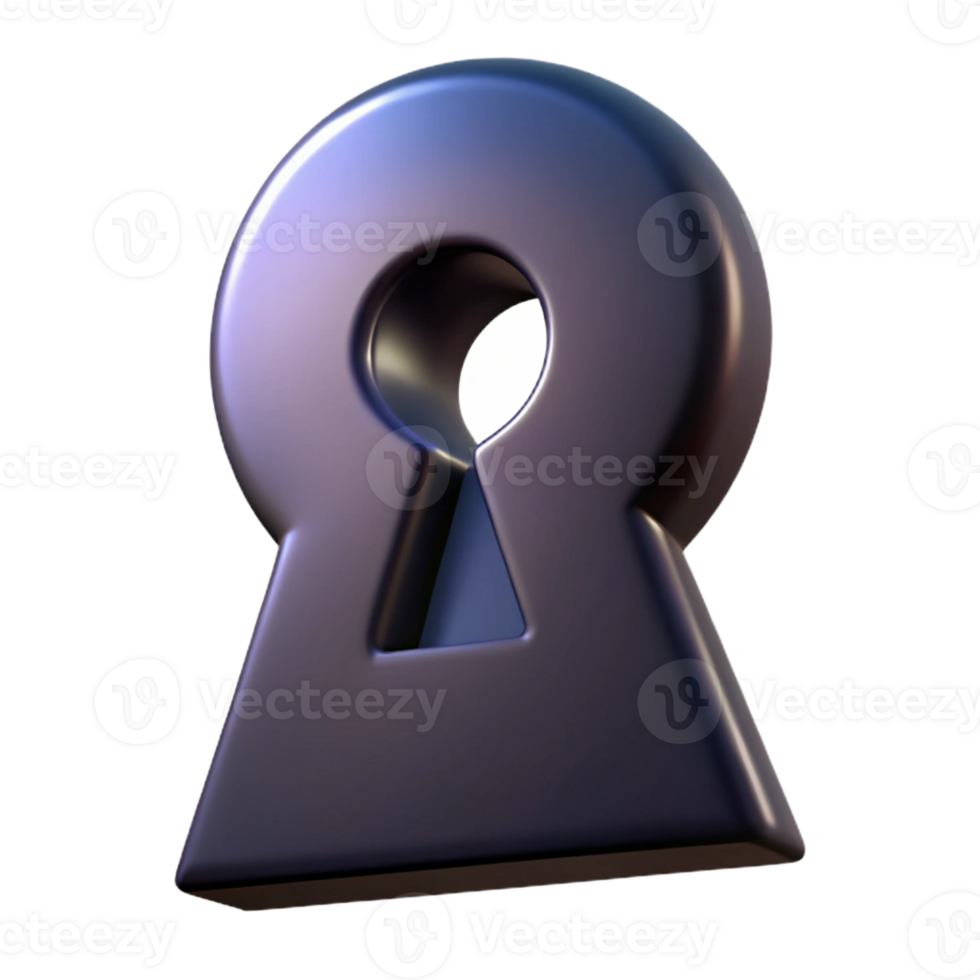 tranquil hypnotic A single keyhole, dark and mysterious with Transparent Background high resolution png