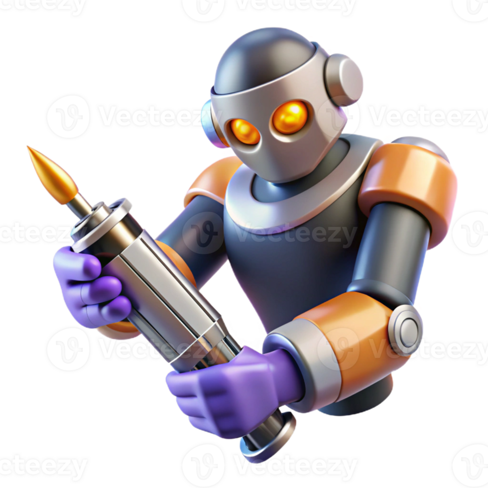 serene tranquil nordic Hyper-specific, concept art style, isolated cutout, professional render of a cyberpunk robotic arm holding a scalpel with Transparent Background handcrafted png