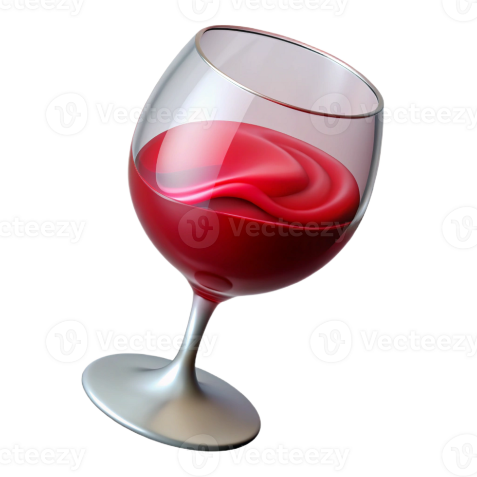pristine playful contemporary A single wine glass filled with swirling red wine with Transparent Background precision png