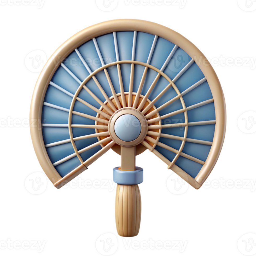 unforgettable impressionist Photorealistic, ultra-detailed, isolated cutout of a vintage handheld fan with Transparent Background original png