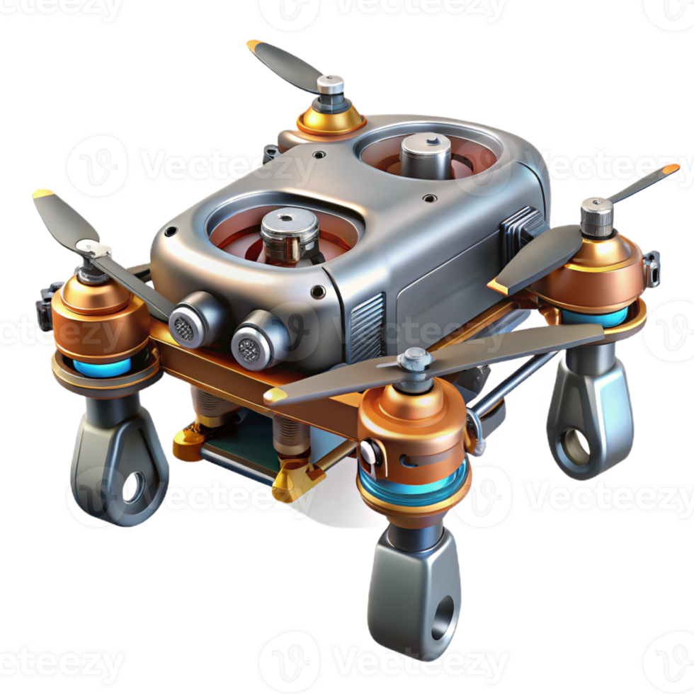 sumptuous ethereal art deco Concept art style, isolated cutout of a hyper-detailed cyberpunk drone chassis with exposed wiring and circuitry, professional render with Transparent Background crisp png