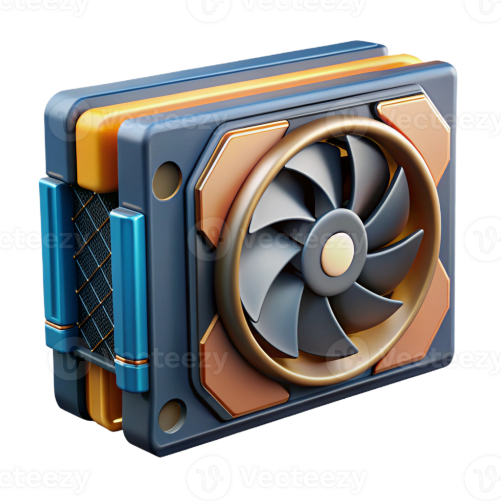 nostalgic extraordinary Graphics card with powerful cooling system with Transparent Background gallery standard png