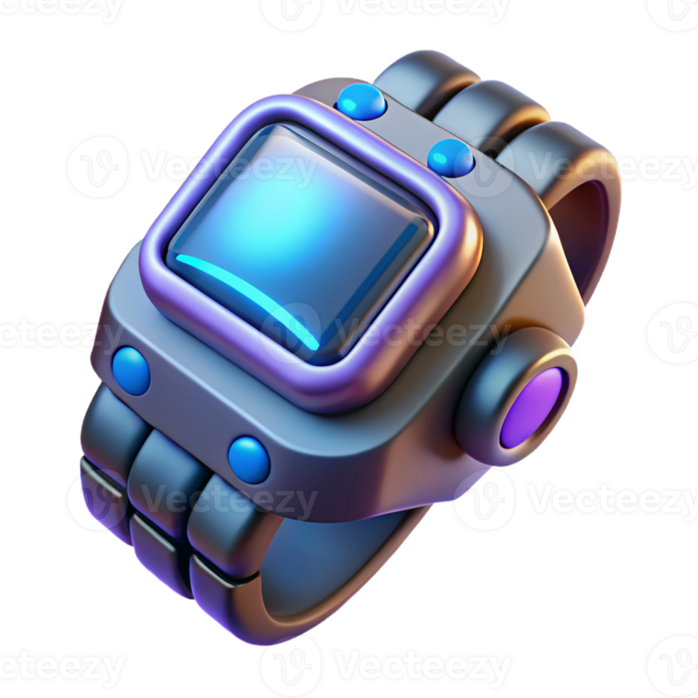 radiant nordic Isolated cutout, photorealistic, ultra-detailed, professional render of a single cyberpunk wrist-mounted computer with holographic display with Transparent Background refined png