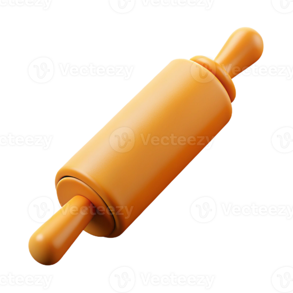 playful striking Concept art style, isolated cutout of a vintage rolling pin, hyper-specific with Transparent Background perfect clarity png