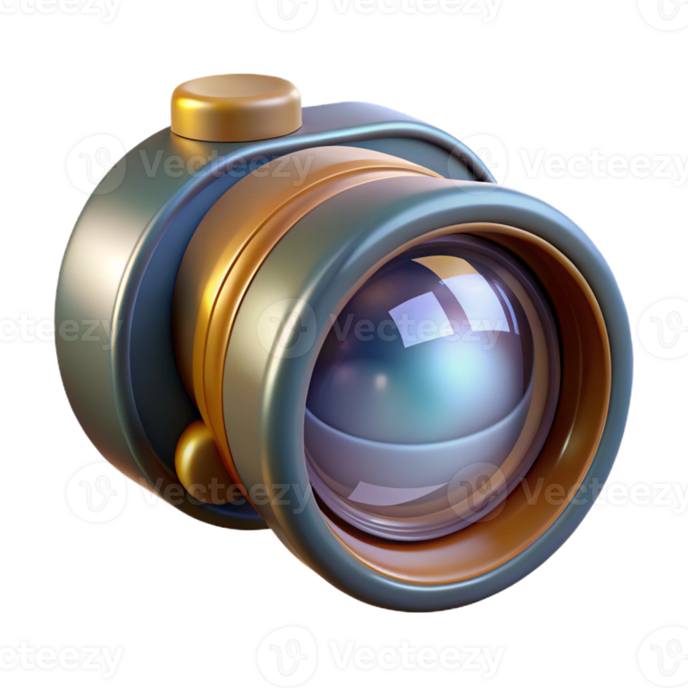 majestic rare A vintage camera lens reflecting a distorted image with Transparent Background png