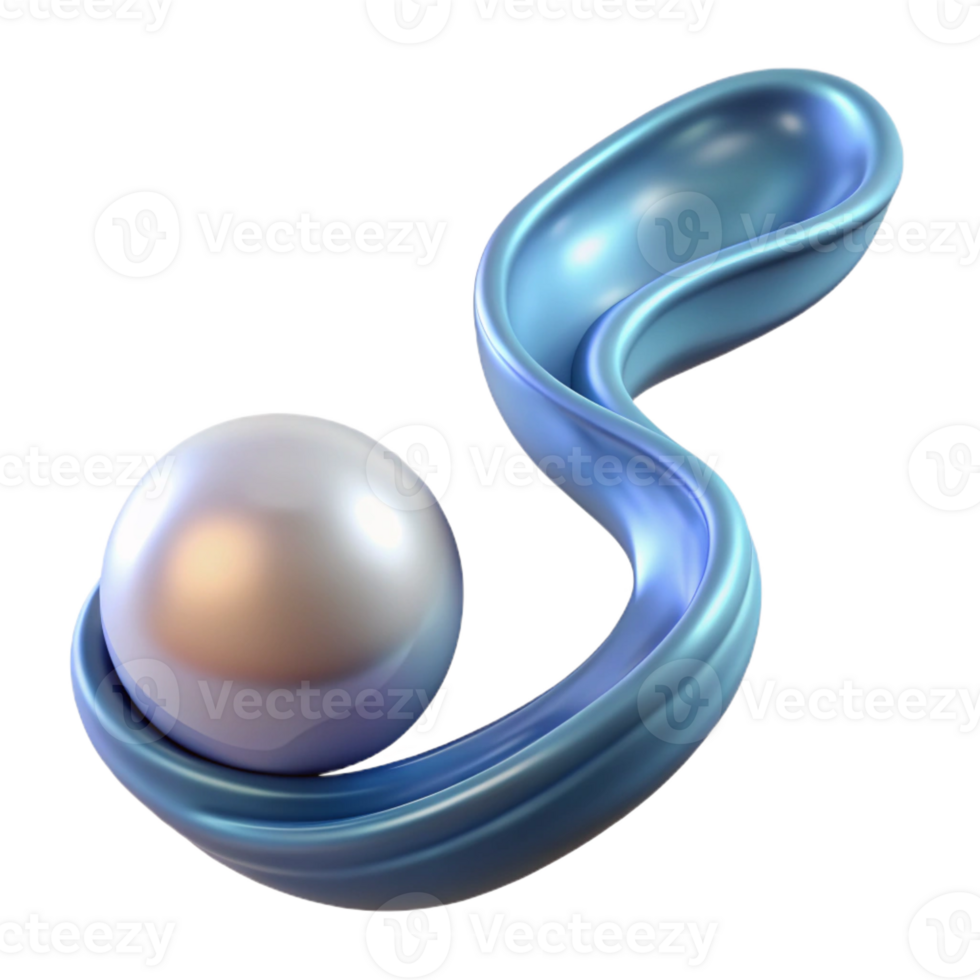 stunning mid-century A single pearl transforming into a flowing stream of water with Transparent Background ultra HD png