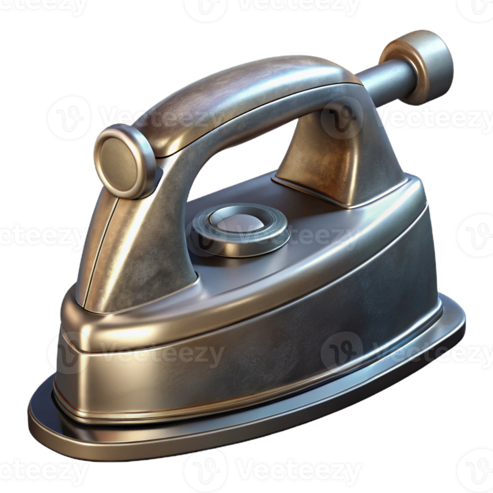 tranquil wonderful Photorealistic, ultra-detailed isolated cutout of a vintage iron with Transparent Background impeccable png