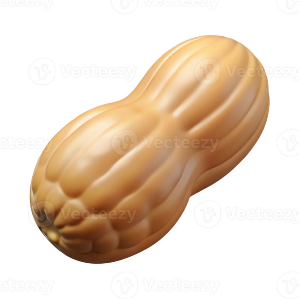 sumptuous avant-garde Professional render hyper-specific image of a single peanut, shelled, with Transparent Background artisan png