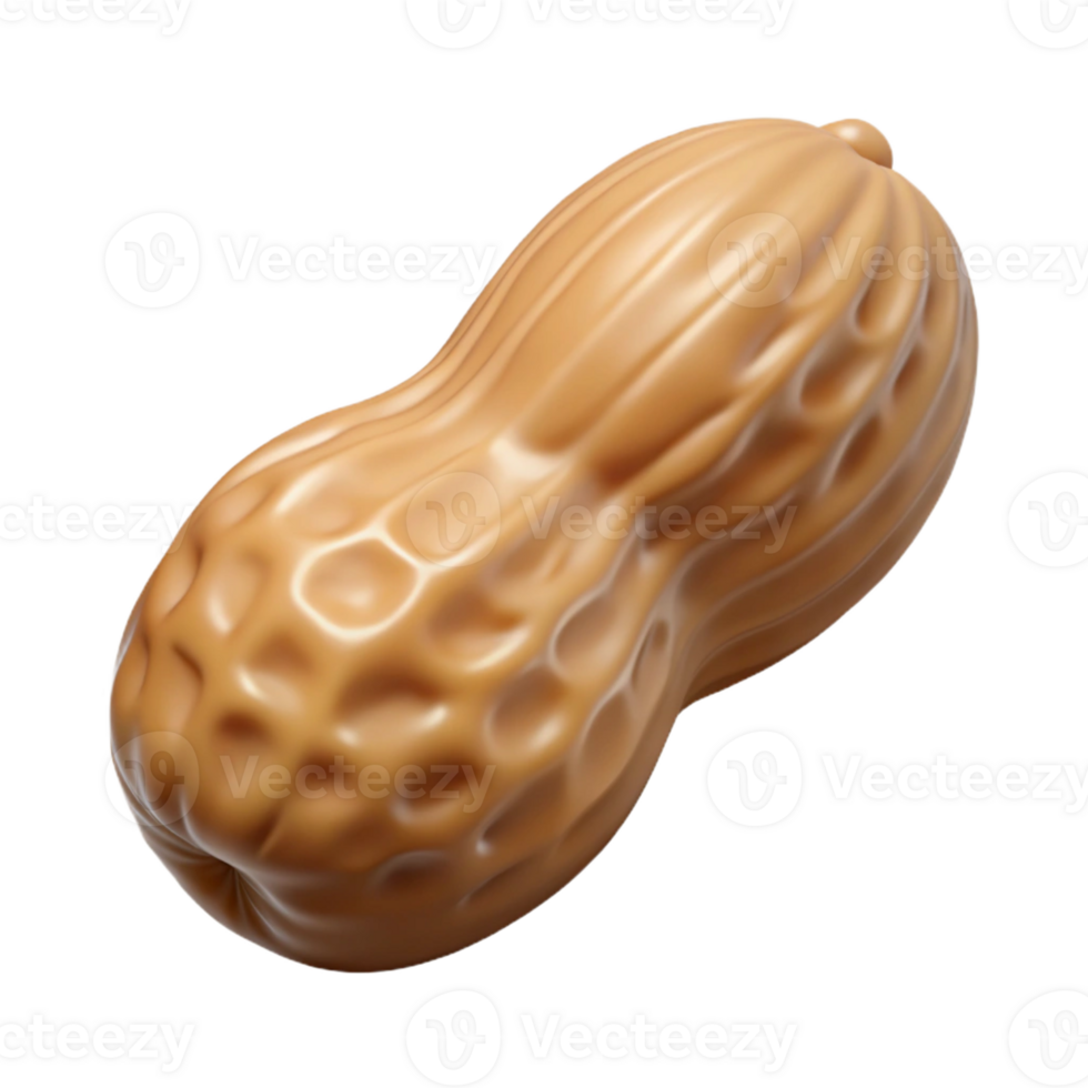standout abstract Professional render hyper-specific image of a single peanut, shelled, with Transparent Background exclusive png
