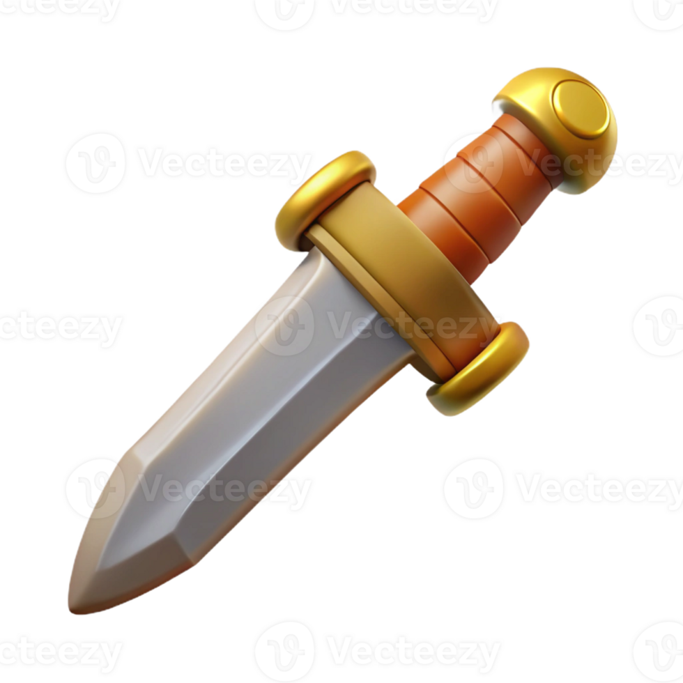 pristine unforgettable Photorealistic isolated cutout of a single, ancient Roman gladius, detailed hilt, isolated cutout with Transparent Background png