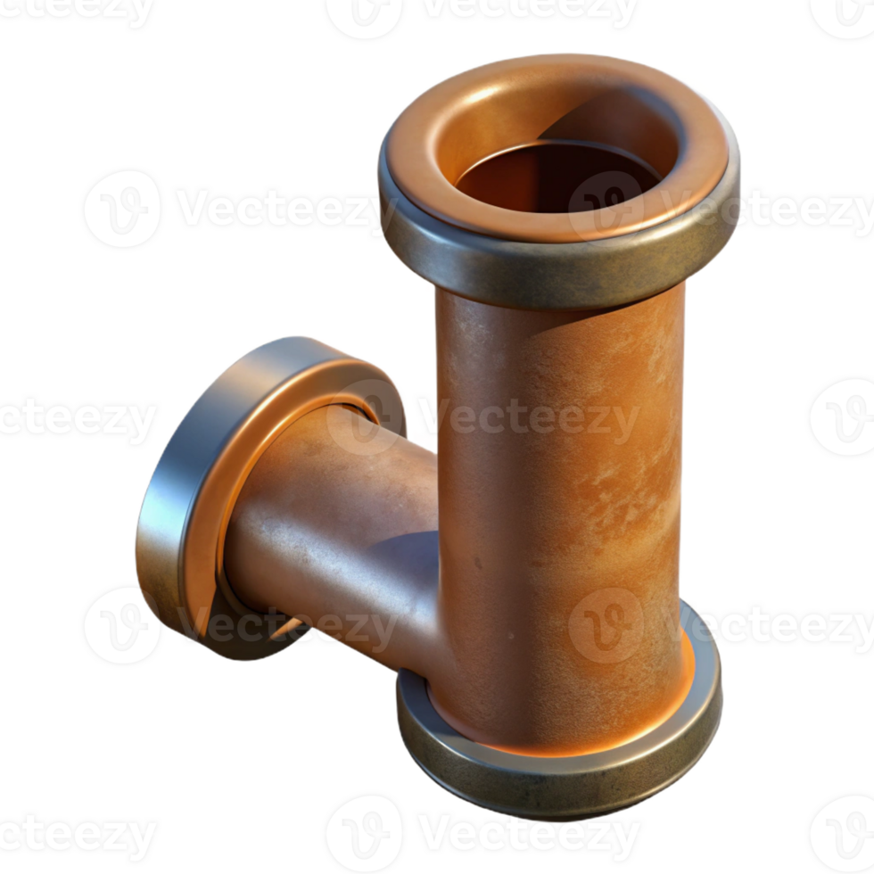 immaculate ethereal nordic Photorealistic, ultra-detailed isolated cutout of a single, rusted, cast iron drainpipe with Transparent Background authentic png