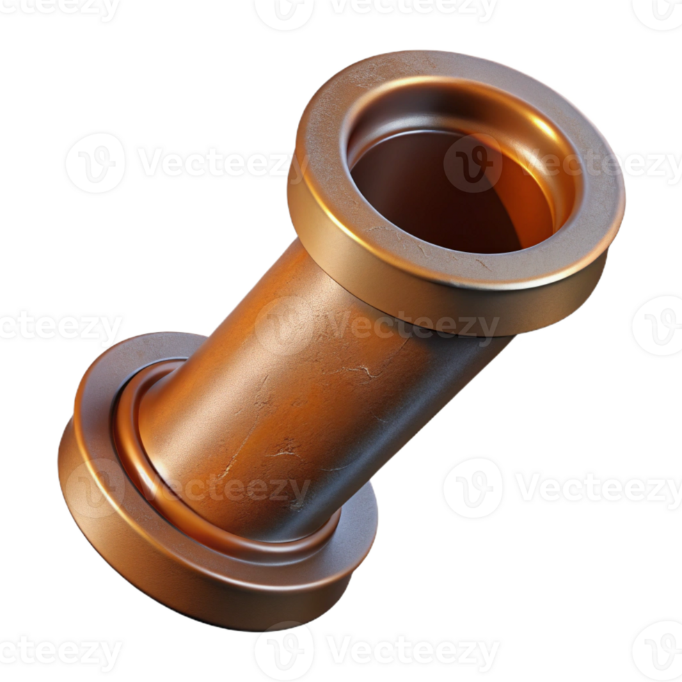 unforgettable minimalist Photorealistic, ultra-detailed isolated cutout of a single, rusted, cast iron drainpipe with Transparent Background original png