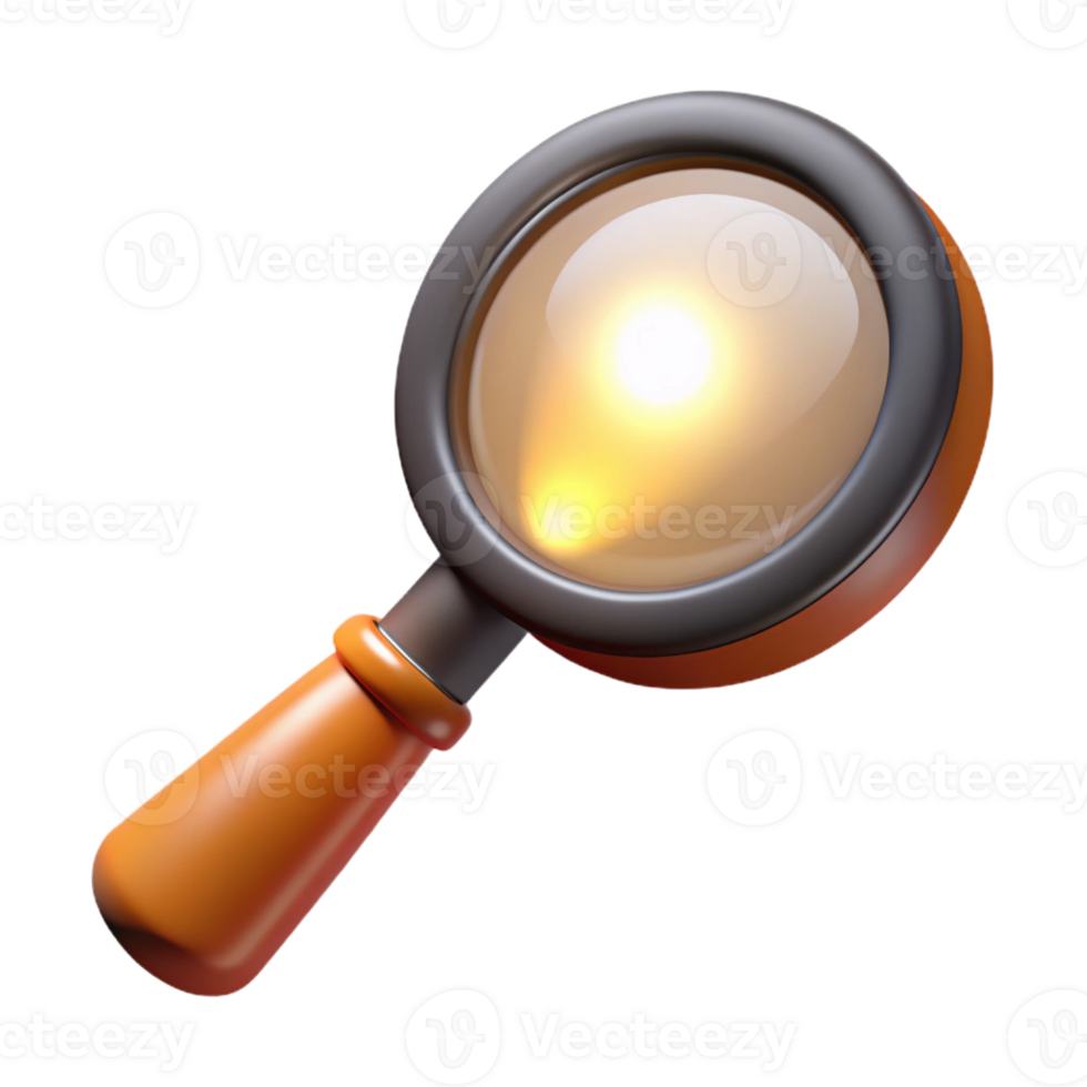 vibrant unforgettable A vintage magnifying glass focusing a beam of light with Transparent Background png