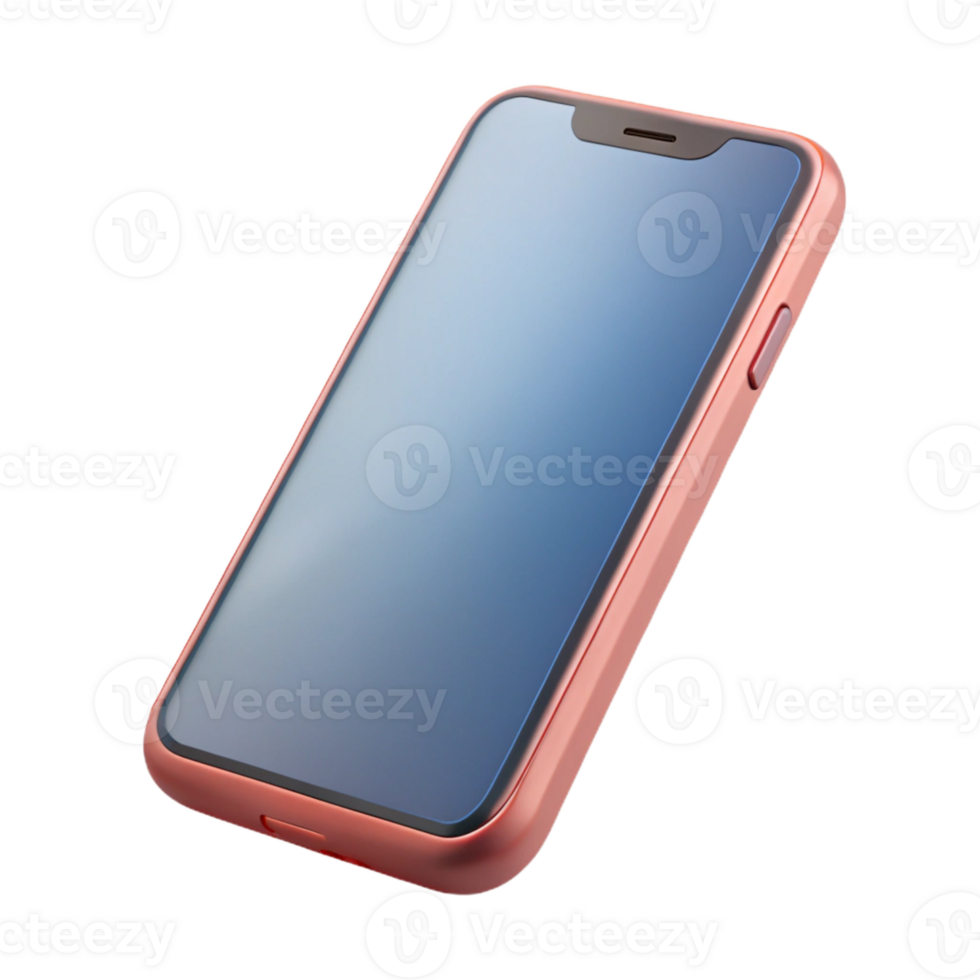 radiant futuristic Modern smartphone, front view, with Transparent Background detailed png