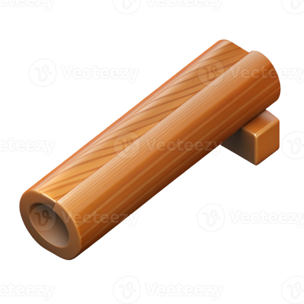 splendid contemporary Hyper-specific professional render of a single, intricately carved wooden beam Isolated cutout with Transparent Background detailed png