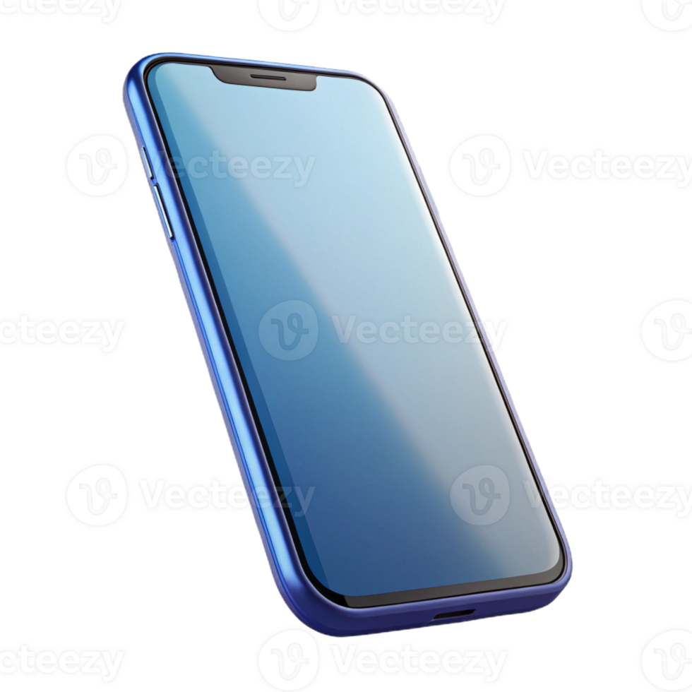 serene tropical Modern smartphone, front view, with Transparent Background refined png