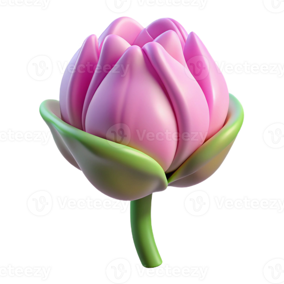 stunning urban A single flower bud slowly unfolding its petals with Transparent Background crisp png