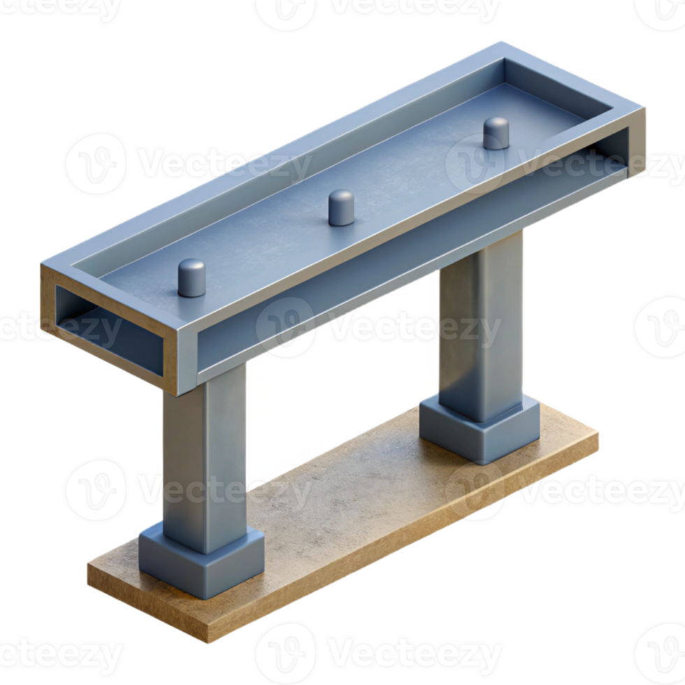 peaceful enchanting Hyper-specific professional render of a single, concrete structural support beam with exposed rebar Isolated cutout with Transparent Background crisp png