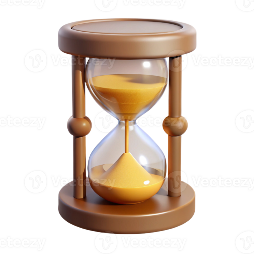 vibrant remarkable A vintage hourglass filled with flowing sand with Transparent Background png