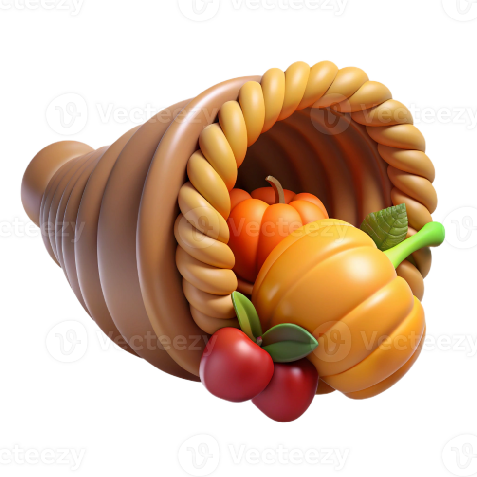 stunning bold coastal Cornucopia, horn of plenty with Transparent Background crisp png