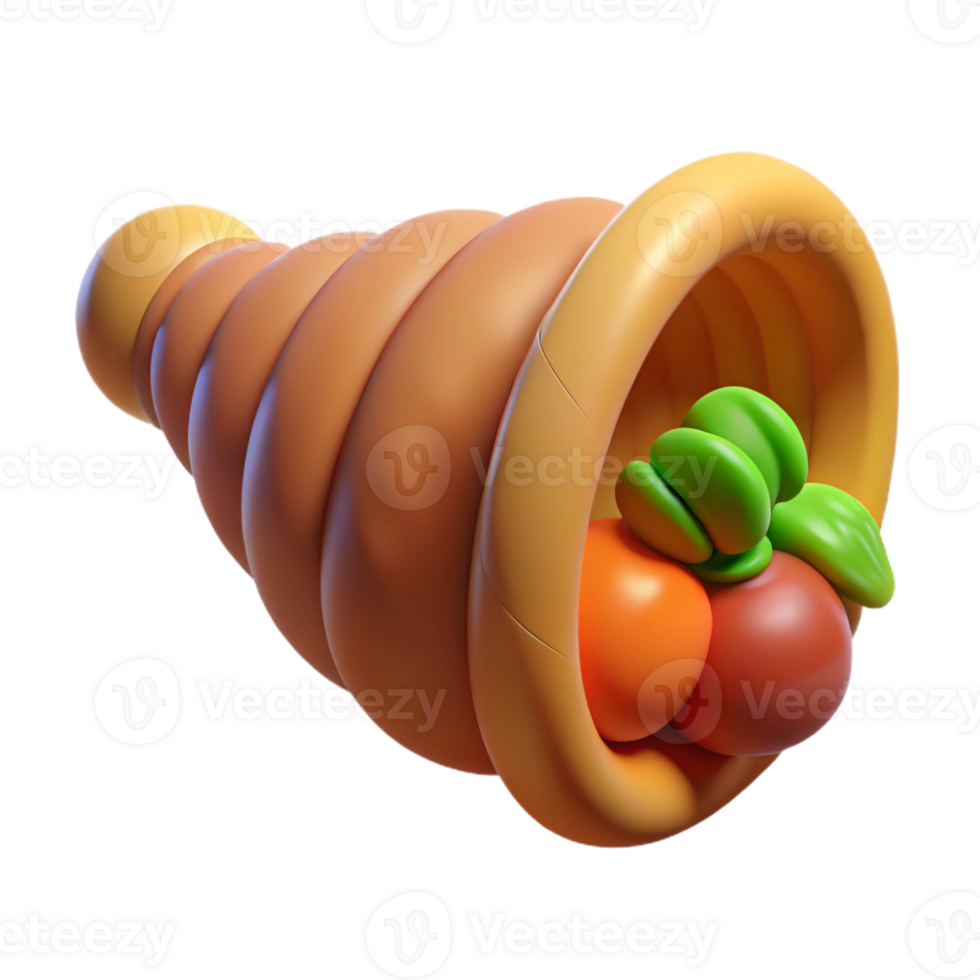 romantic gorgeous Cornucopia, horn of plenty with Transparent Background luxury png