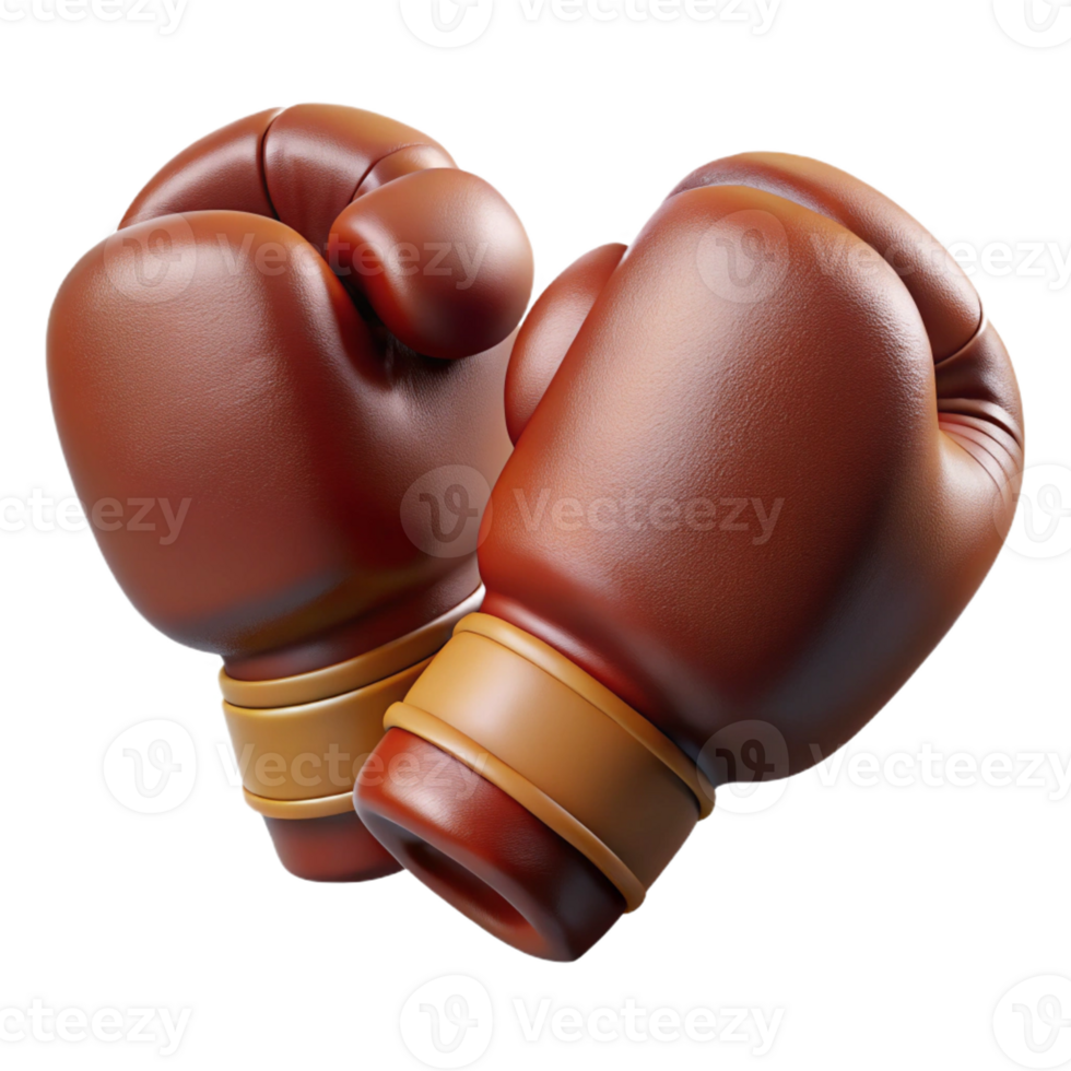 vibrant sought-after A pair of boxing gloves made of worn leather with Transparent Background png