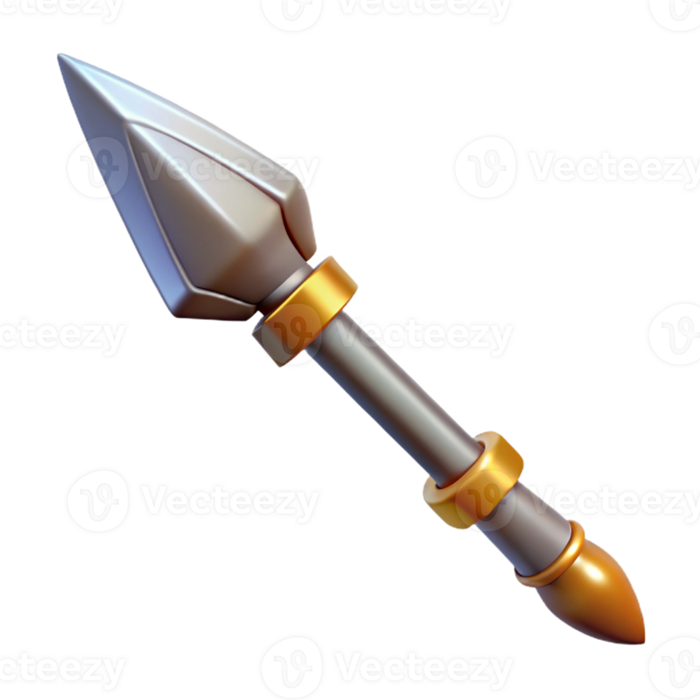 pristine baroque Odin's spear, Gungnir with Transparent Background gallery standard png