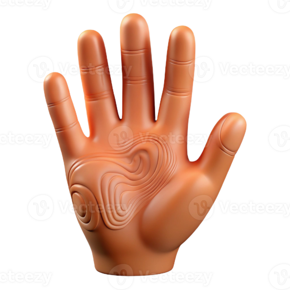 mysterious exquisite Photorealistic, professional render, isolated cutout, hyper-specific single, human hand with detailed fingerprints with Transparent Background original png
