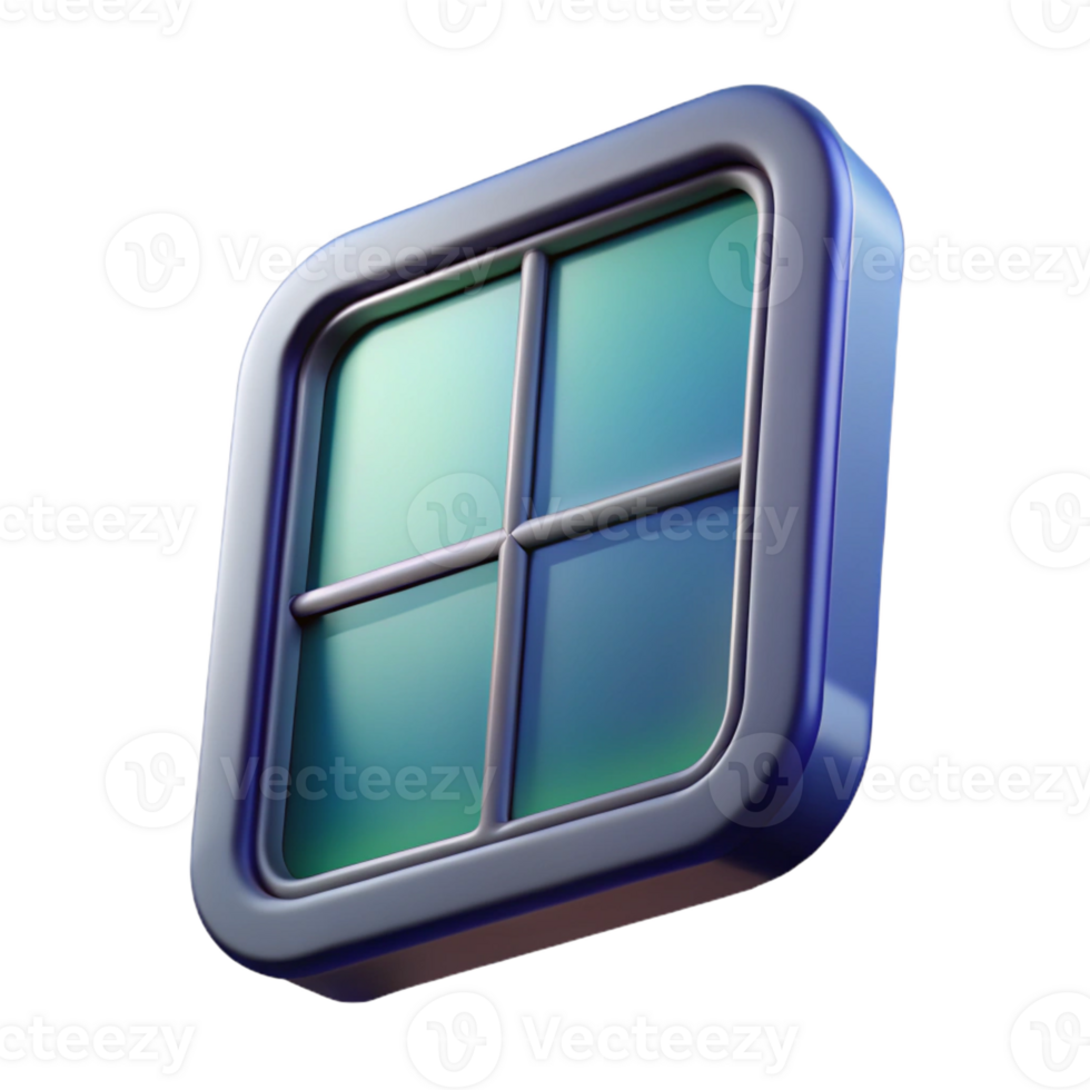 striking nordic Concept art style, isolated cutout of a shape-shifting, smart glass window pane with Transparent Background ultra HD png