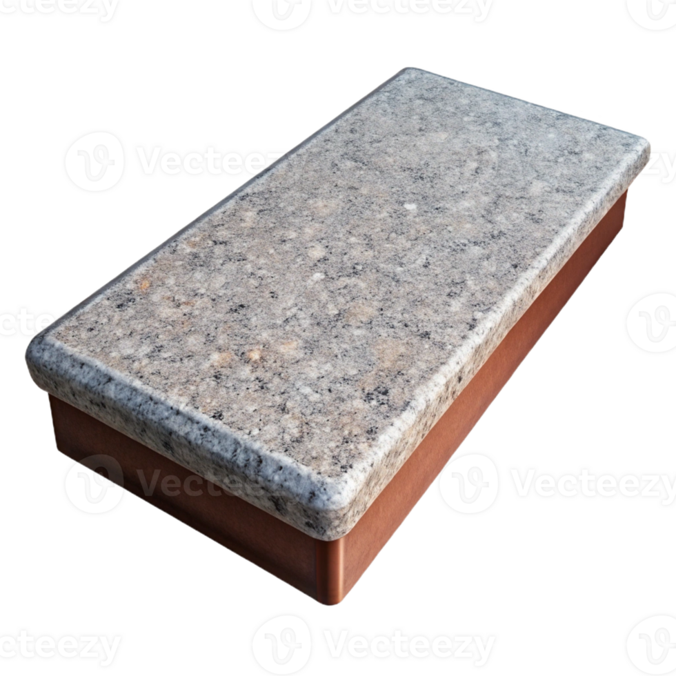 serene whimsical baroque Hyper-specific professional render of a single, granite countertop slab with a polished finish Isolated cutout with Transparent Background artisan png