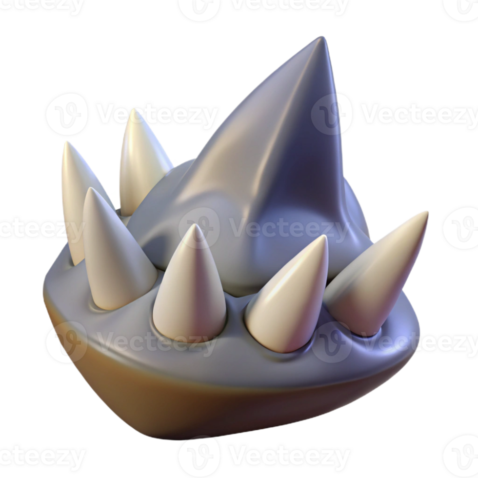 striking standout Hyper-specific professional render of a single Dragon tooth, serrated and sharp, isolated cutout with Transparent Background png
