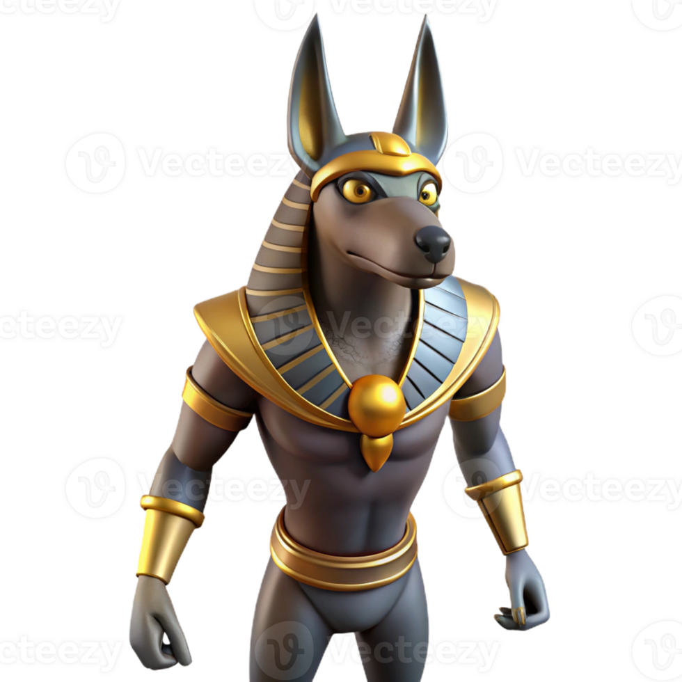 sumptuous distinctive Anubis, Egyptian god of the dead with Transparent Background png