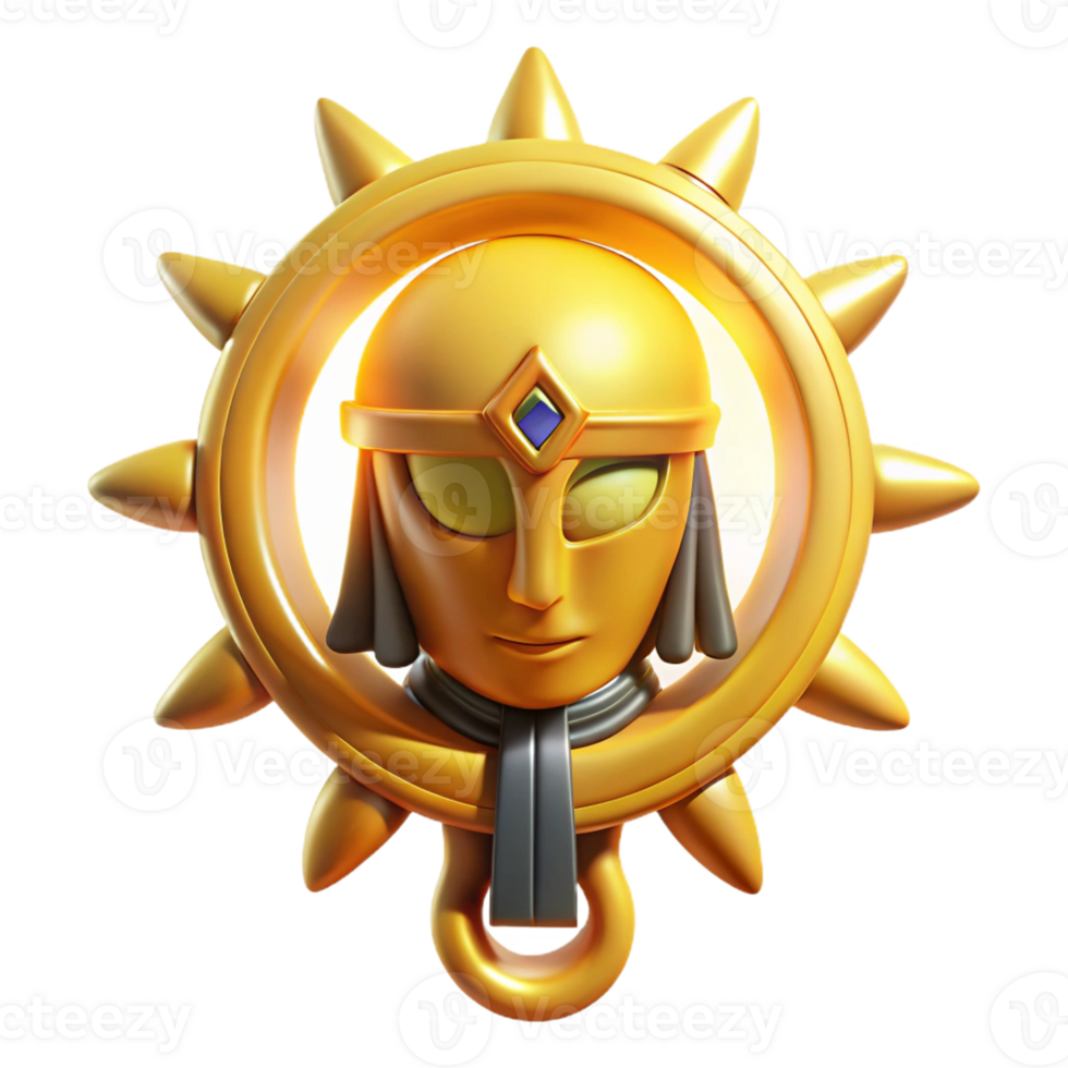 whimsical impressive Ra, Egyptian sun god with Transparent Background original png