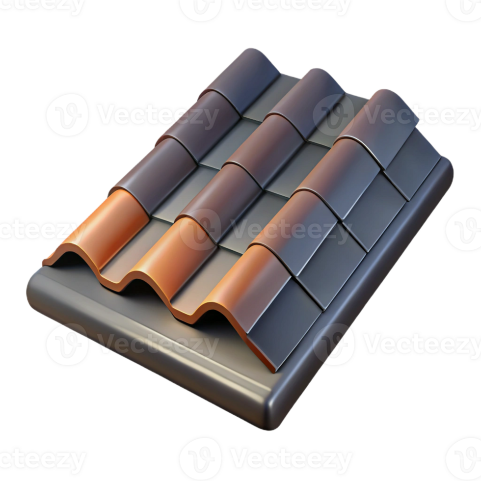 pristine peaceful renaissance Hyper-specific professional render of a single, slate roof tile Isolated cutout with Transparent Background precision png