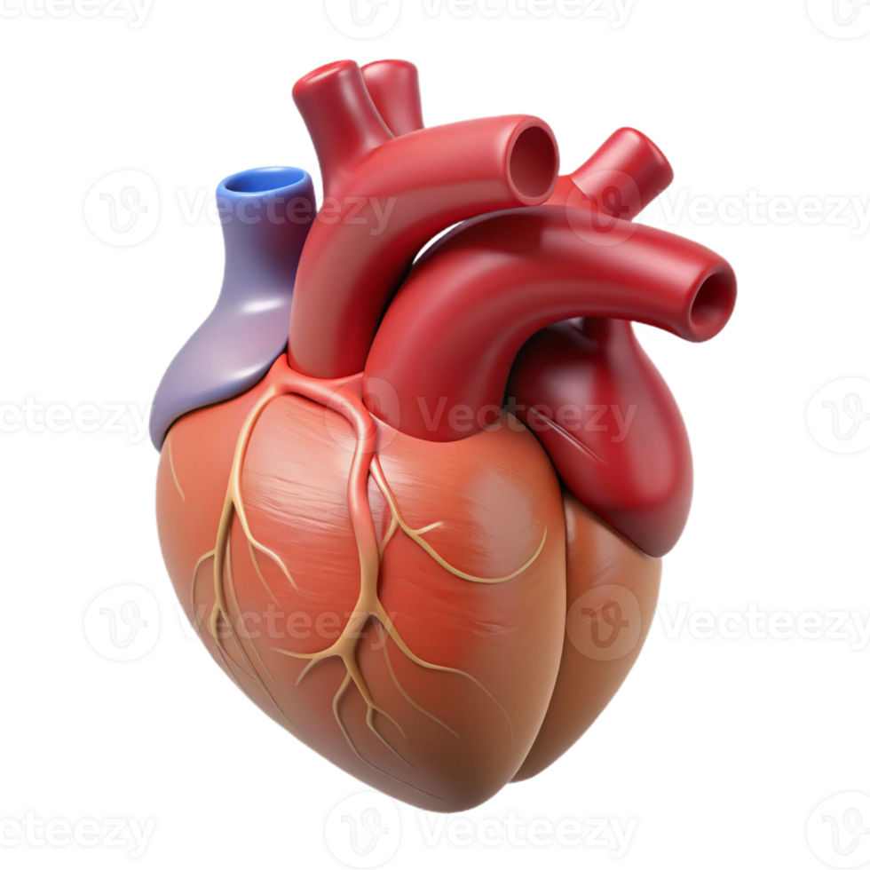 unforgettable tropical Human heart anatomical model, with Transparent Background sharp png