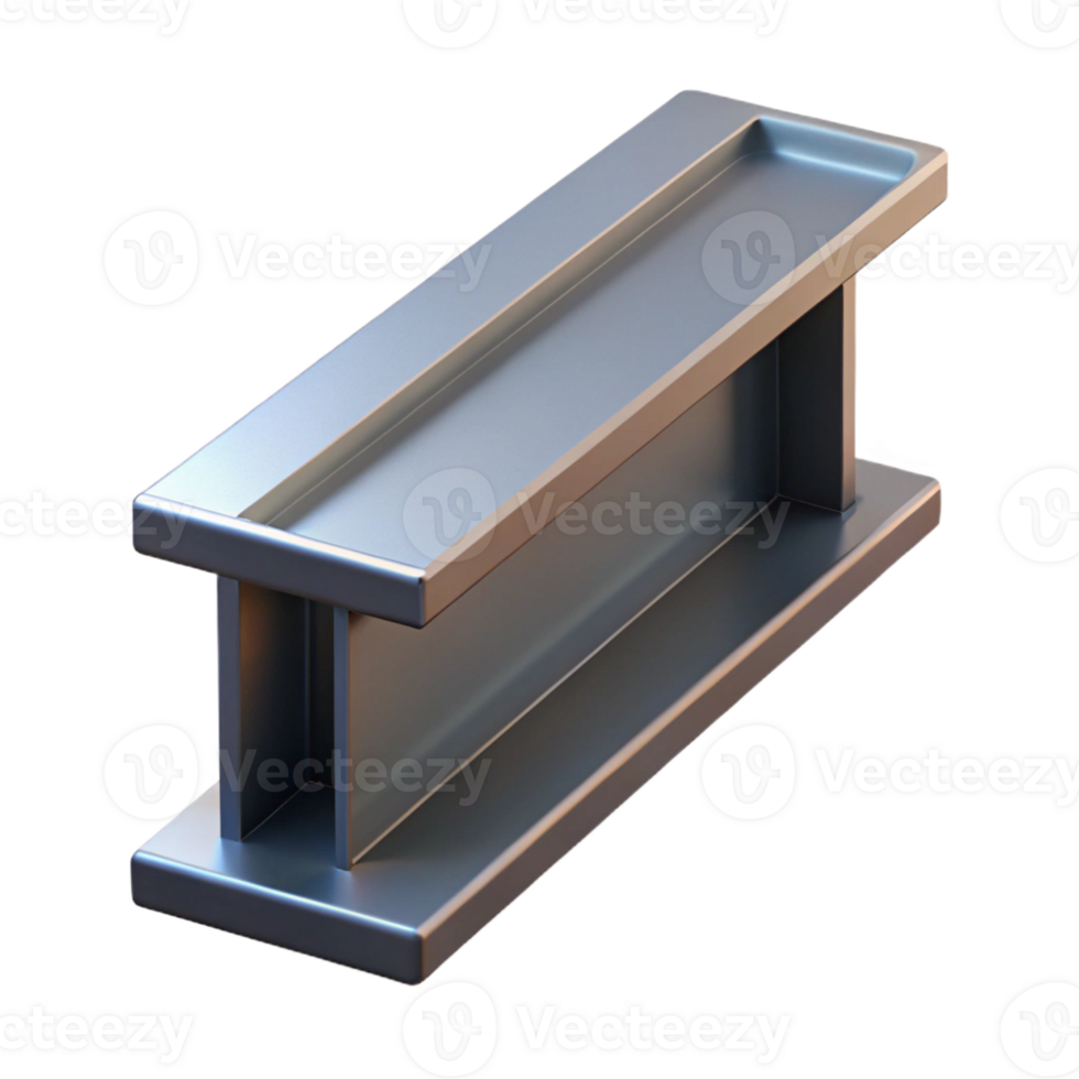 picturesque intense contemporary Hyper-specific professional render of a single, steel I-beam Isolated cutout with Transparent Background original png