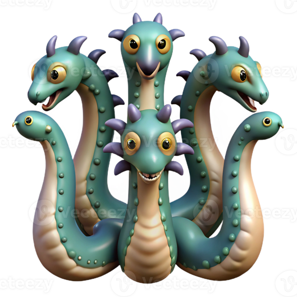 nostalgic fascinating Scylla, six-headed sea monster with Transparent Background premium png