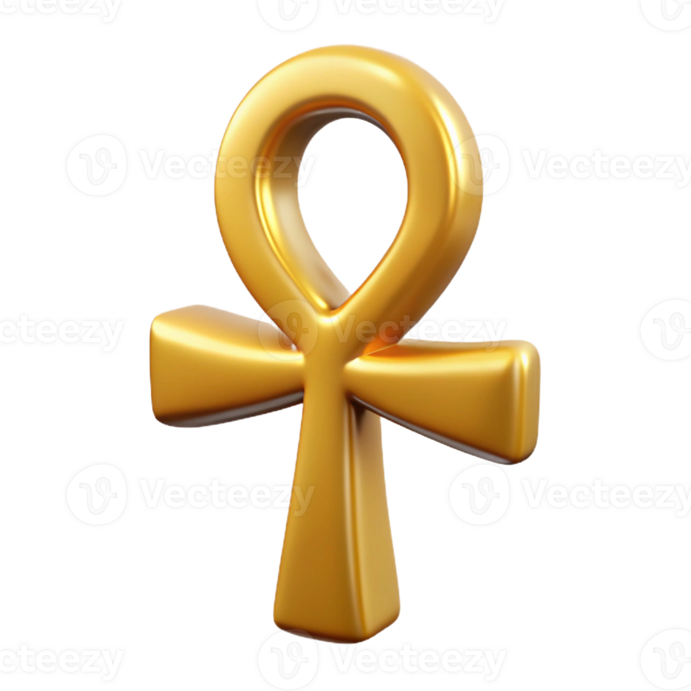 sumptuous distinctive Ankh, Egyptian symbol of life with Transparent Background png