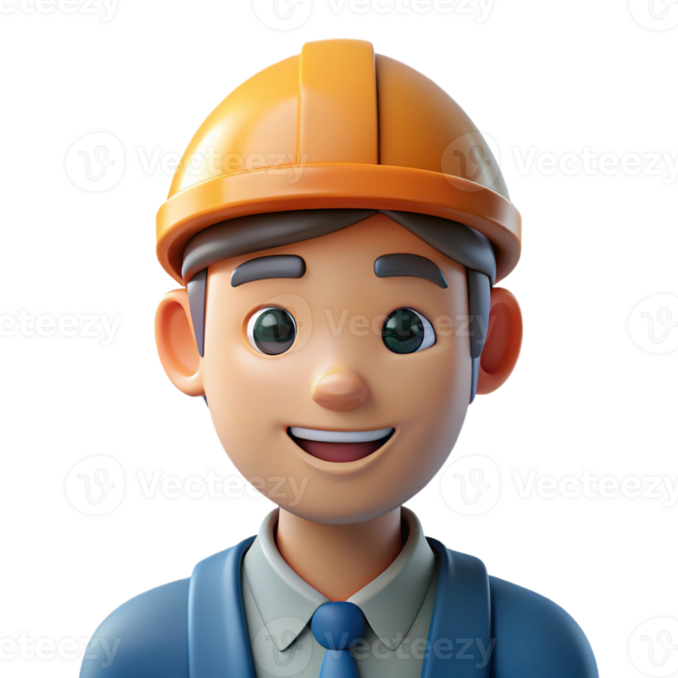 vibrant coastal Portrait of a skilled engineer, with Transparent Background perfect clarity png