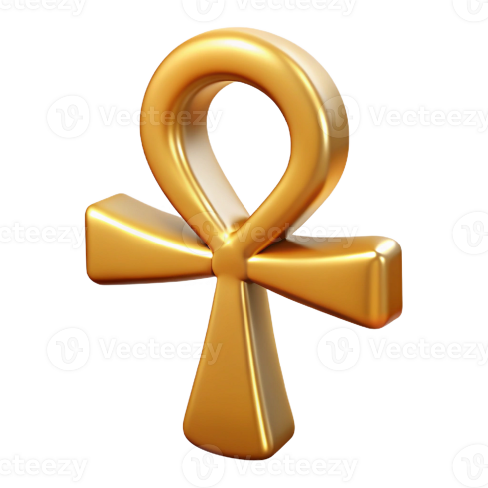 tranquil vibrant Ankh, Egyptian symbol of life with Transparent Background genuine png