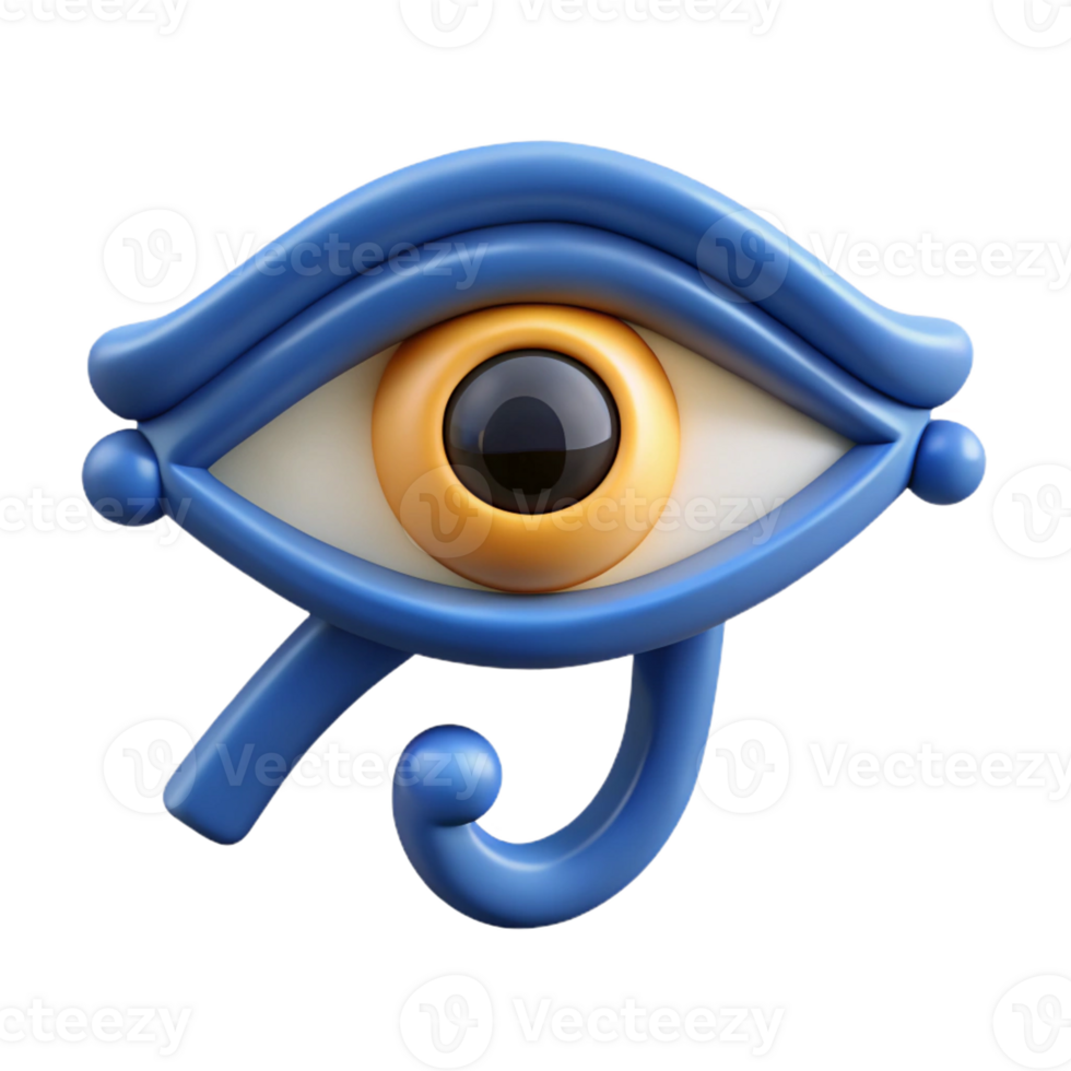 serene rustic Eye of Horus, Egyptian symbol of protection with Transparent Background high quality png